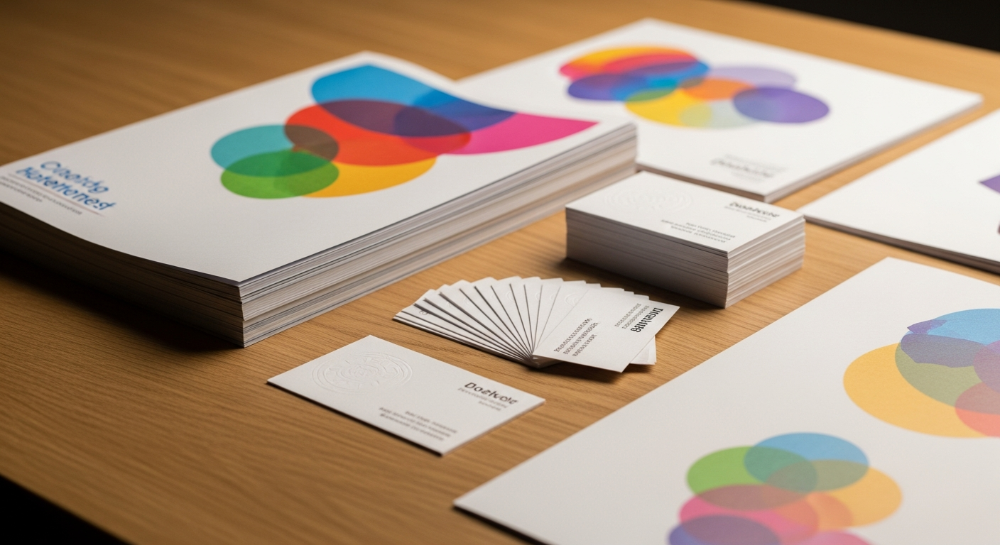 Gedruckte Materialien — Broschüren und Visitenkarten